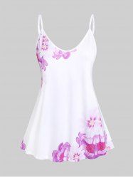 Plus Size & Curve Cottagecore Floral Flowy Tank Top -  