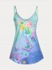 Butterfly Sunflower Tank Top and Ombre Capri Leggings Plus Size Summer Outfit -  