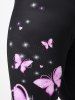 Plus Size & Curve High Waist Butterfly Print Capri Leggings -  
