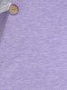 T-shirt Fleur Rose Panneau en Dentelle avec Bouton - Violet clair M