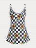 Plus Size & Curve Sunflower Checkerboard Tank Top -  
