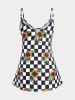 Plus Size & Curve Sunflower Checkerboard Tank Top -  