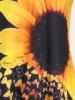 Plus Size Sunflower Print Crisscross Sundress -  
