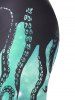 Plus Size & Curve High Waist Octopus Galaxy Print Capri Leggings -  