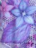 Robe à Bretelle Fine 3D Courbe à Imprimé Fleurie de Grande Taille - Violet clair 5x | US 30-32