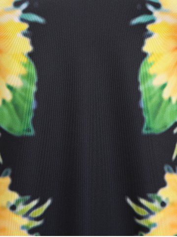 Plus Size & Curve Crisscross Sunflower Print Sundress