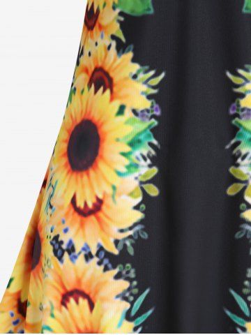 Plus Size & Curve Crisscross Sunflower Print Sundress