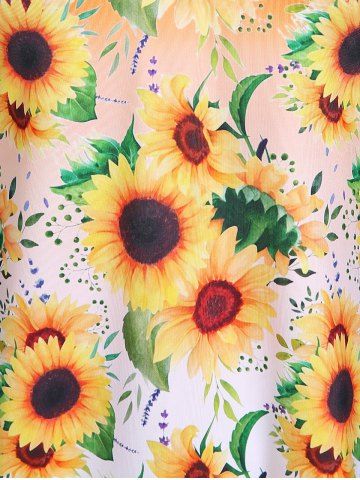 Plus Size & Curve Crisscross Sunflower Print Sundress