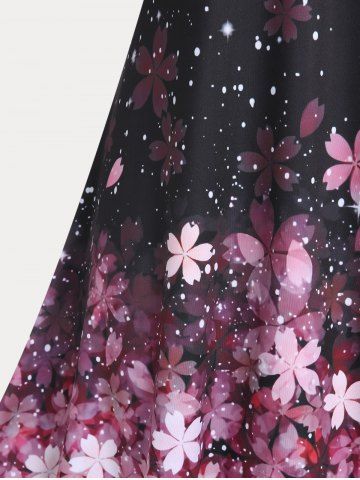 Plus Size & Curve Sakura Flower Crisscross A Line Sundress