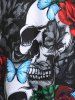 Plus Size & Curve Gothic Crisscross Skull Rose Print Dress -  