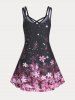 Plus Size & Curve Sakura Flower Crisscross A Line Sundress -  