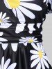 Plus Size & Curve Daisy Printed Surplice Swim Dress Set -  