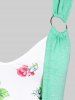 Plus Size & Curve Cottagecore Handkerchief Floral Print 2 in 1 Tank Top -  
