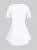 Plus Size & Curve Butterfly Stripes Colorblock Short Sleeves Tee -  