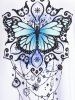Plus Size & Curve Butterfly Stripes Colorblock Short Sleeves Tee -  