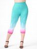 Plus Size & Curve Ombre High Waisted Capri Leggings -  