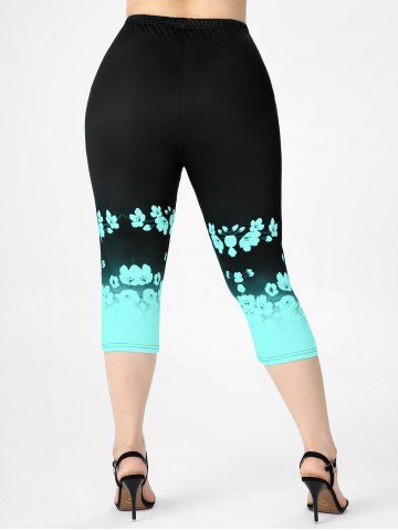 Floral Ombre Tee and Leggings Plus Size Summer Outfit