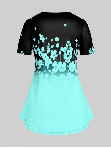 Floral Ombre Tee and Leggings Plus Size Summer Outfit