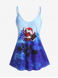 Plus Size & Curve American Flag Rose Ombre Patriotic Tank Top -  