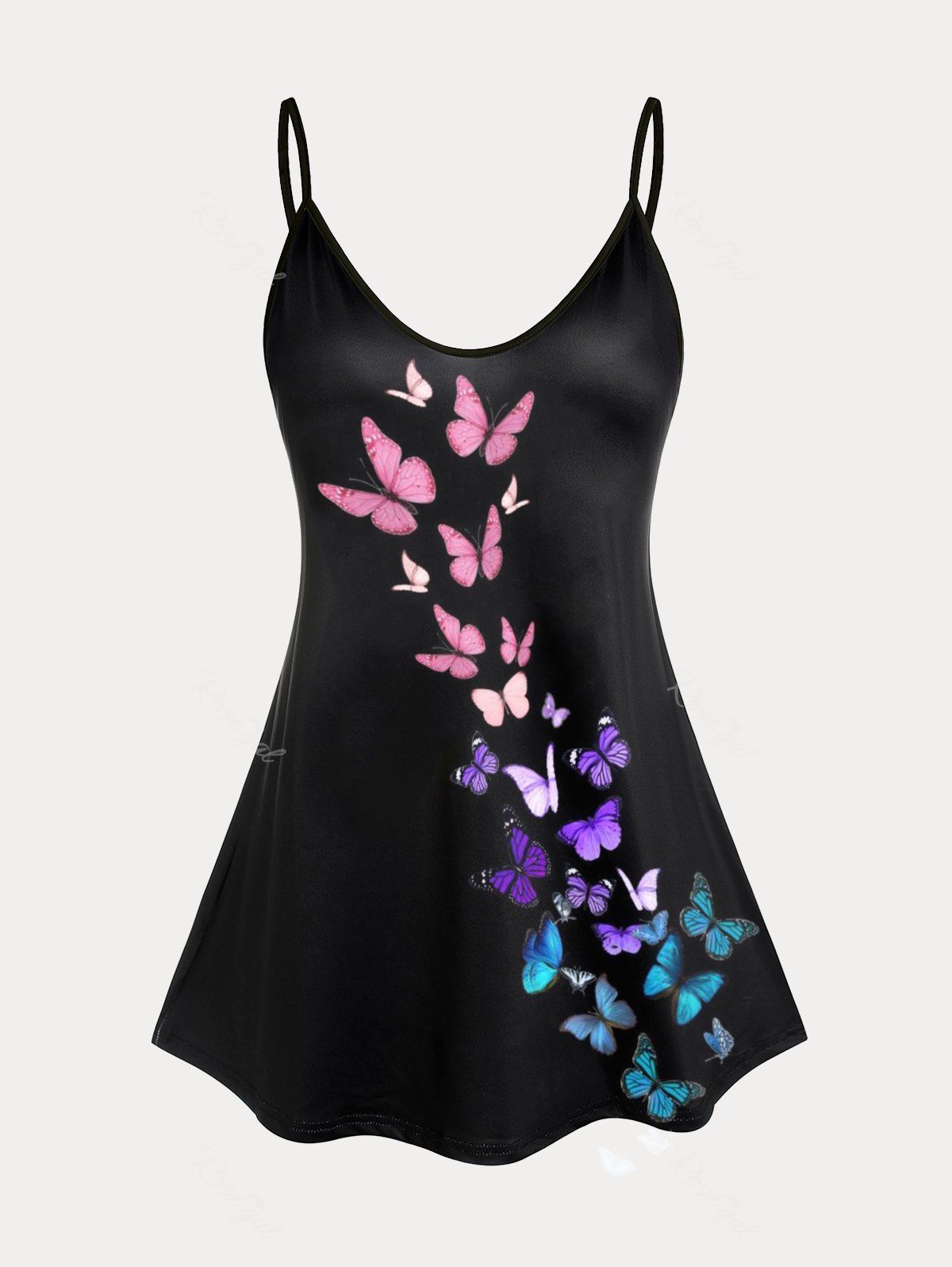 Store Plus Size & Curve Butterfly Print Tank Top  