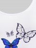 T-shirt Papillon en Couleur Unie à Manches Courtes de Grande Taille - Blanc 3X | US 22-24