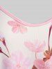 Plus Size & Curve Floral Colorblock Tank Top -  