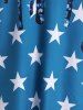 Plus Size & Curve Colorblock Stars Printed Patriotic Tank Top -  
