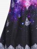 Plus Size & Curve Galaxy Ethnic Print Crisscross Dress -  