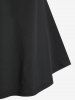 T-shirt Côtelé Papillon Brodé Perlé en Dentelle Grande Taille - Noir 1X | US 14-16