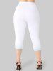 Plus Size & Curve Two Tone Butterfly High Waisted Leggings -  