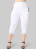 Plus Size & Curve Two Tone Butterfly High Waisted Leggings -  