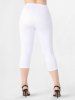 Plus Size & Curve Sunflower Butterfly Print Capri Leggings -  