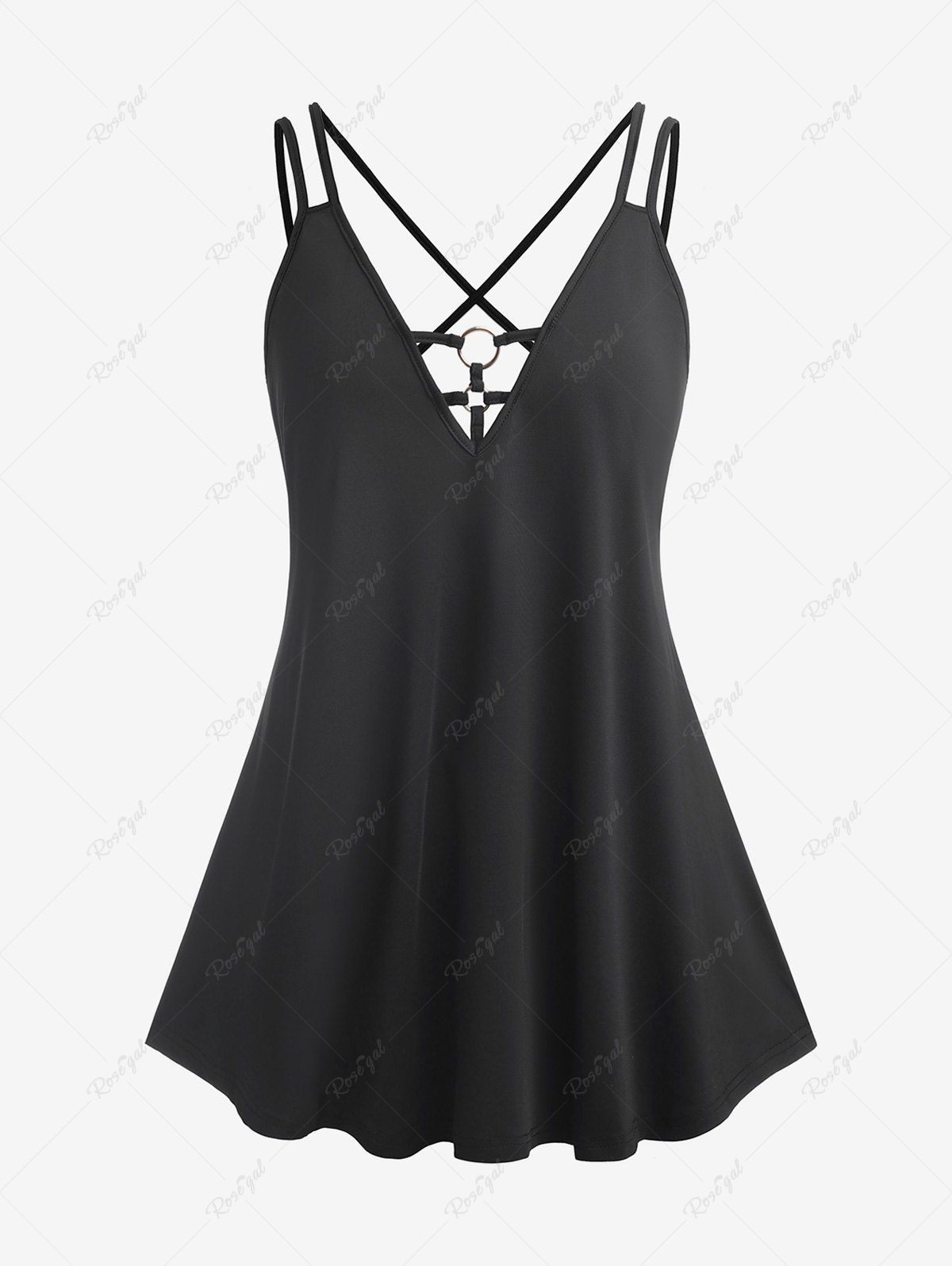 Affordable Plus Size & Curve Strappy Crisscross Flowy Tank Top  