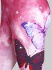 Legging Corsaire Teinté Courbe à Imprimé Papillon de Grande Taille - Rose clair 5x | US 30-32