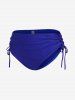 Plus Size & Curve Flounce Overlay Lip Print Cinched Halter Tankini Swimsuit -  