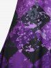 Plus Size & Curve Crisscross Rose Printed Dress -  