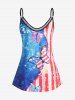 Plus Size & Curve Patriotic American Flag Butterfly Tank Top -  