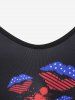Plus Size & Curve Lips American Flag Patriotic Tank Top -  