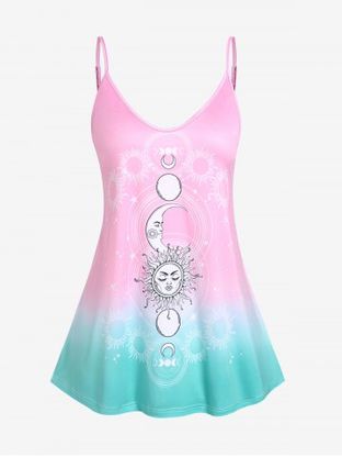 Plus Size & Curve Sun and Moon Ombre Tank Top