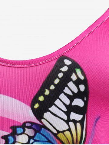 Plus Size & Curve Butterfly Floral Tank Top
