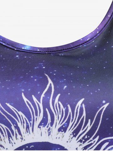 Plus Size & Curve Galaxy Sun and Moon Print Tee