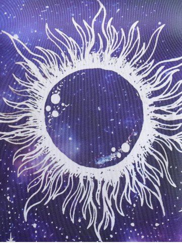 Plus Size & Curve Galaxy Sun and Moon Print Tee