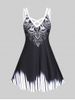 Plus Size & Curve Printed Crisscross Knee Length Dress -  