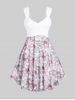 Plus Size & Curve Floral Print Crossover Midi Dress -  