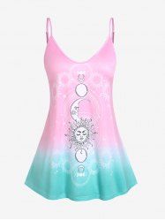 Plus Size & Curve Sun and Moon Ombre Tank Top -  