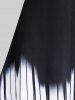 Robe Longueur à Genou Courbée Imprimée de Grande Taille - Noir 2X | US 18-20