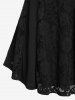 Plus Size & Curve Lace Panel O Ring Cold Shoulder Tunic Tee -  