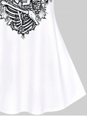 Plus Size & Curve Skulls Print Tank Top