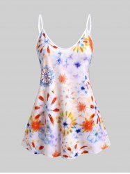 Plus Size & Curve Floral Print Flowy Tank Top -  