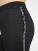 Pantalon à Taille Haute Embelli de Chaîne de Grande Taille - Noir 3X